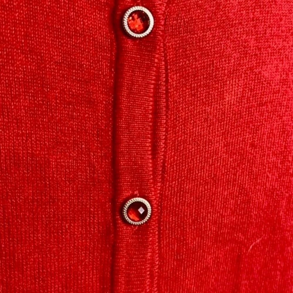 7TH Avenue Design Studio Womens Red Button Up Cardigan. XS NWT​ - Picture 9 of 9